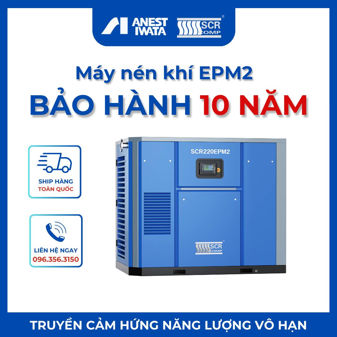 Bảo hành máy nén khí EPM2 SCR lên tới 10 năm