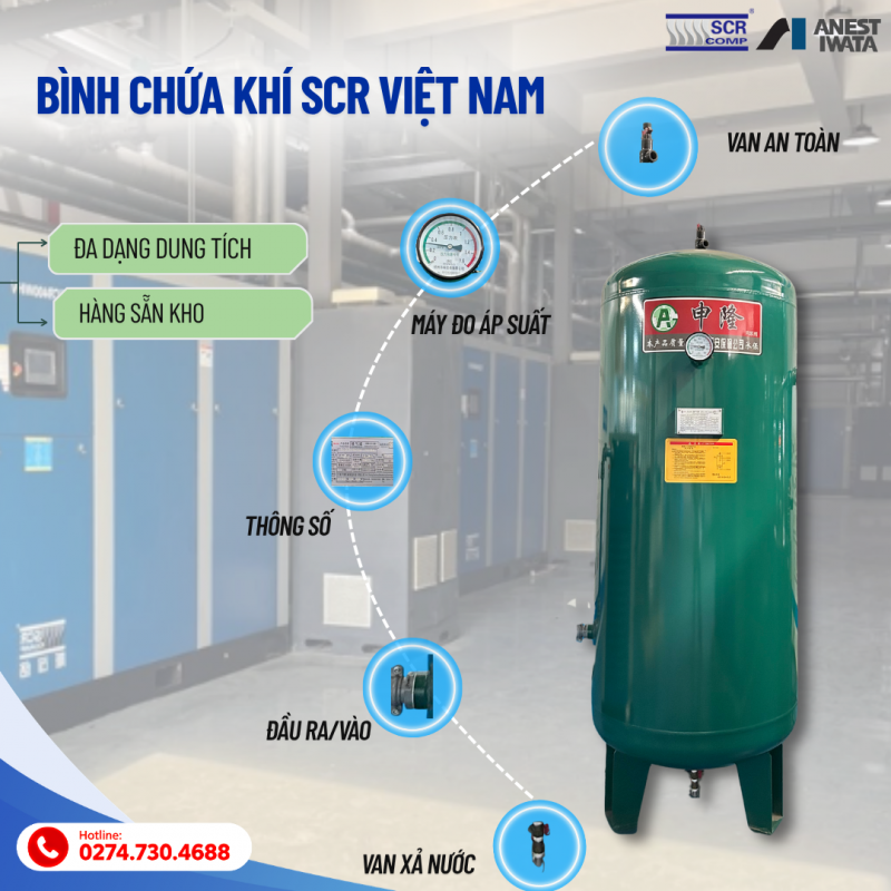 bình chứa khí là gì? cấu tạo bình chứa khí