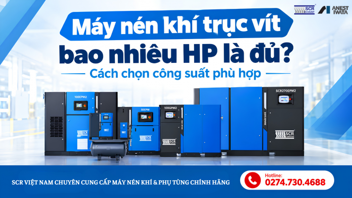 máy nén khí trục vít bao nhiêu hp là đủ?