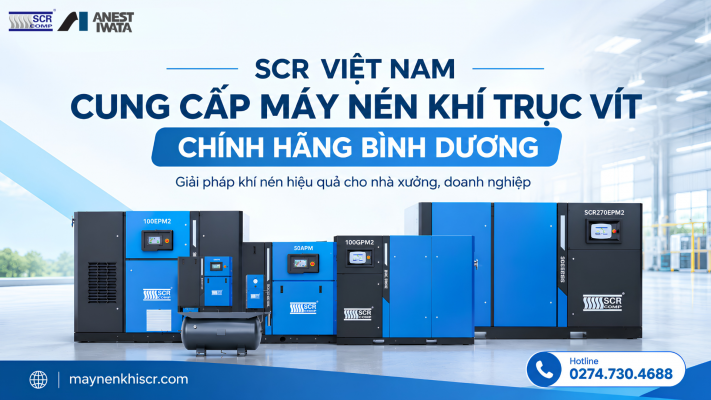 Máy nén khí trục vít chính hãng Bình Dương