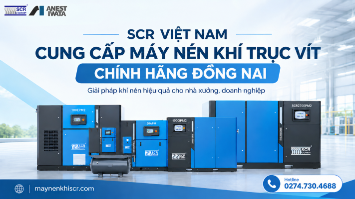 máy nén khí trục vít chính hãng Đồng Nai